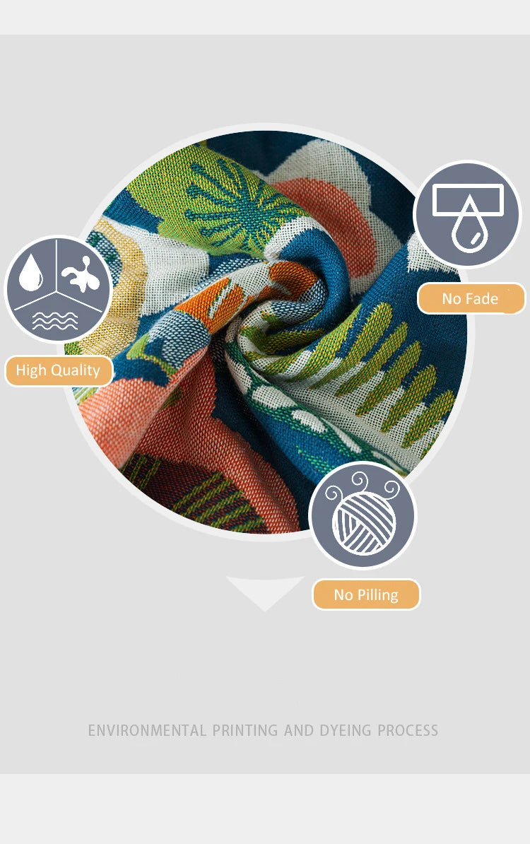 Luxus Badetuch – Baumwollgaze Blumen – 90x180cm