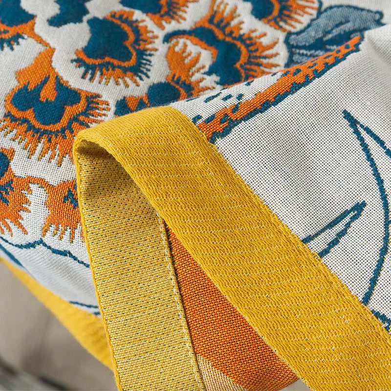 Luxus Badetuch – Baumwollgaze Blumen – 90x180cm