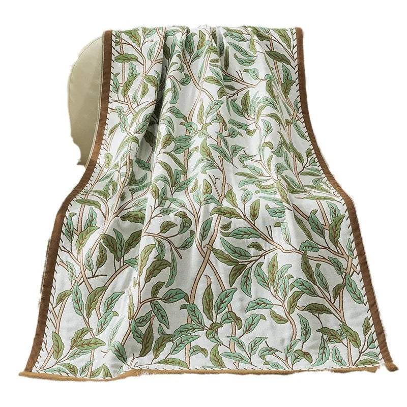 Luxus Badetuch – Baumwollgaze Blumen – 90x180cm