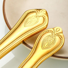 Luxus-Besteckset 24-teilig aus Edelstahl 18/10, titan-goldbeschichtet – europäischer Stil für 6 Personen