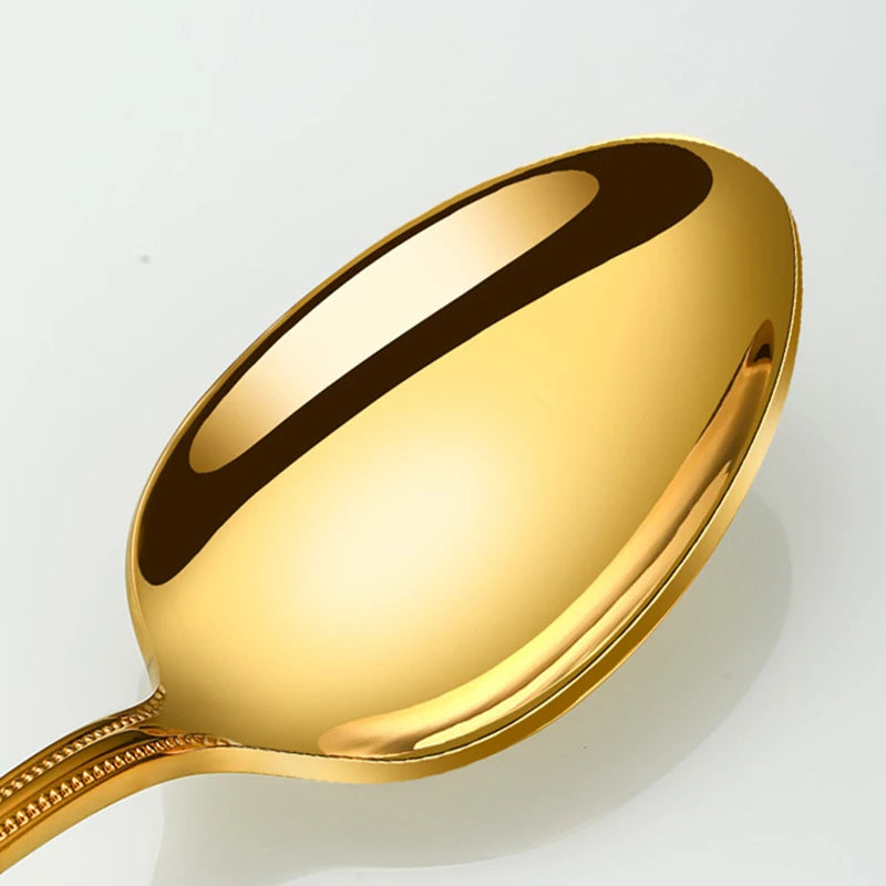 Luxus-Besteckset 24-teilig aus Edelstahl 18/10, titan-goldbeschichtet – europäischer Stil für 6 Personen