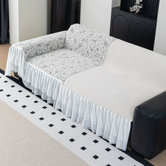 Luxus Chenille Sofahusse im Jacquard Design, Farbe: A, Grösse: 180x460 cm, rutschfest für Sofa