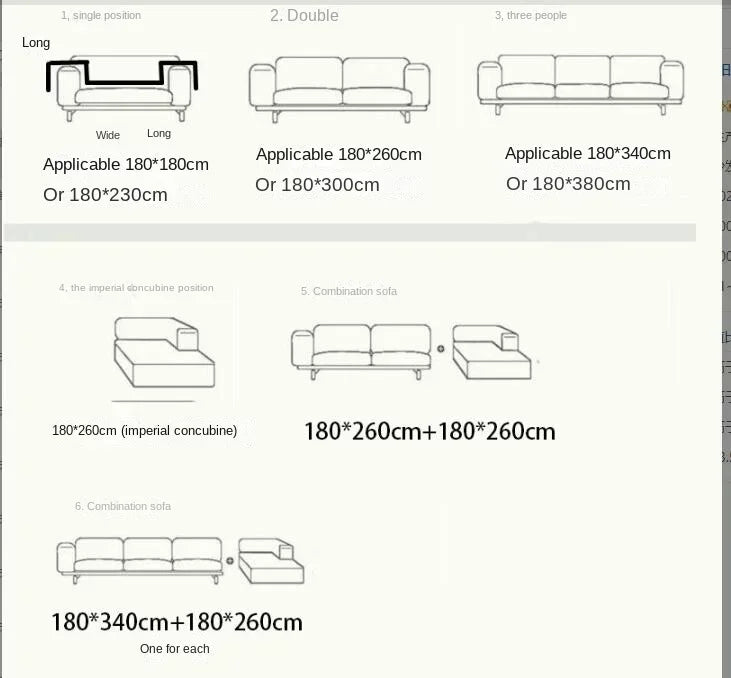 Luxus Chenille Sofahusse in Farbe A mit Jacquard Design, rutschfest und wasserfest, 180x460 cm