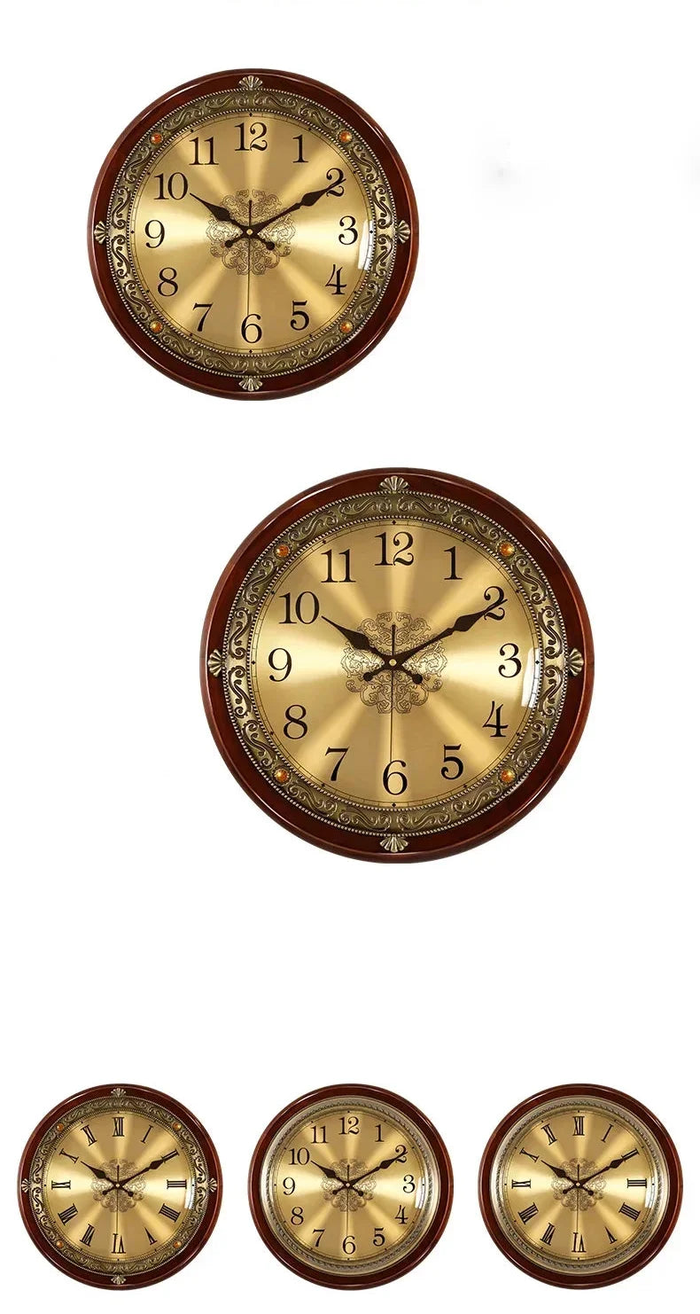 Luxus Gold Wanduhr – Nordisches Metalldesign – 32CM