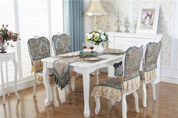 Luxus-Jacquard-Tischläufer im europäischen Stil, Farbe E, Grösse 35x220 cm, besticktes Pflanzenmuster