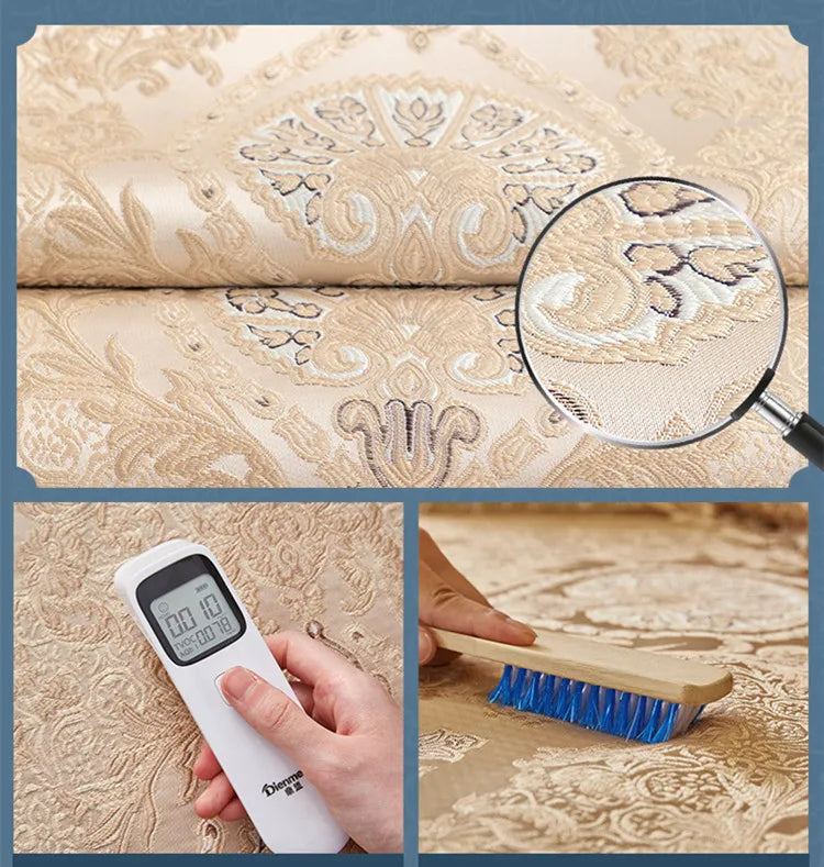 Luxus-Jacquard-Tischläufer mit besticktem Pflanzenmuster, Farbe: A, Grösse: 35x220 cm