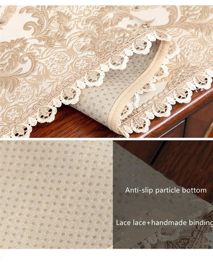 Europäischer Luxus-Jacquard-Tischläufer, besticktes Pflanzenmuster, verschiedene Farben, Grösse: 35x220 cm, Polyester-Baumwolle