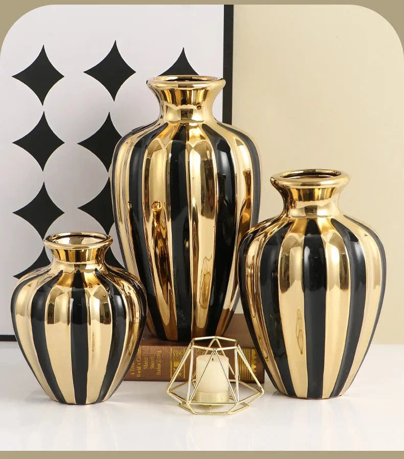 Weisse Luxus-Keramikvase, modern elegant für Wohnzimmer, Grösse S