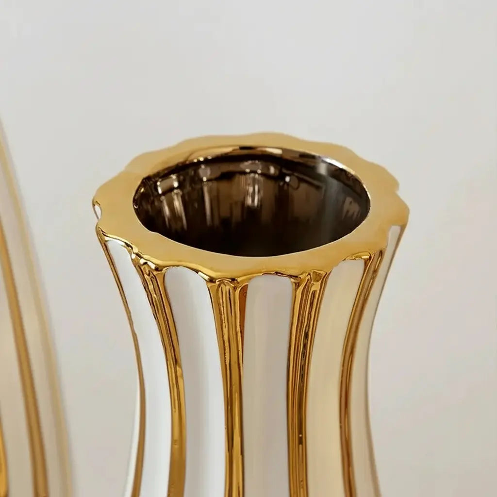 Luxus Keramikvase – Amerikanischer Stil – 30cm Gold Edition