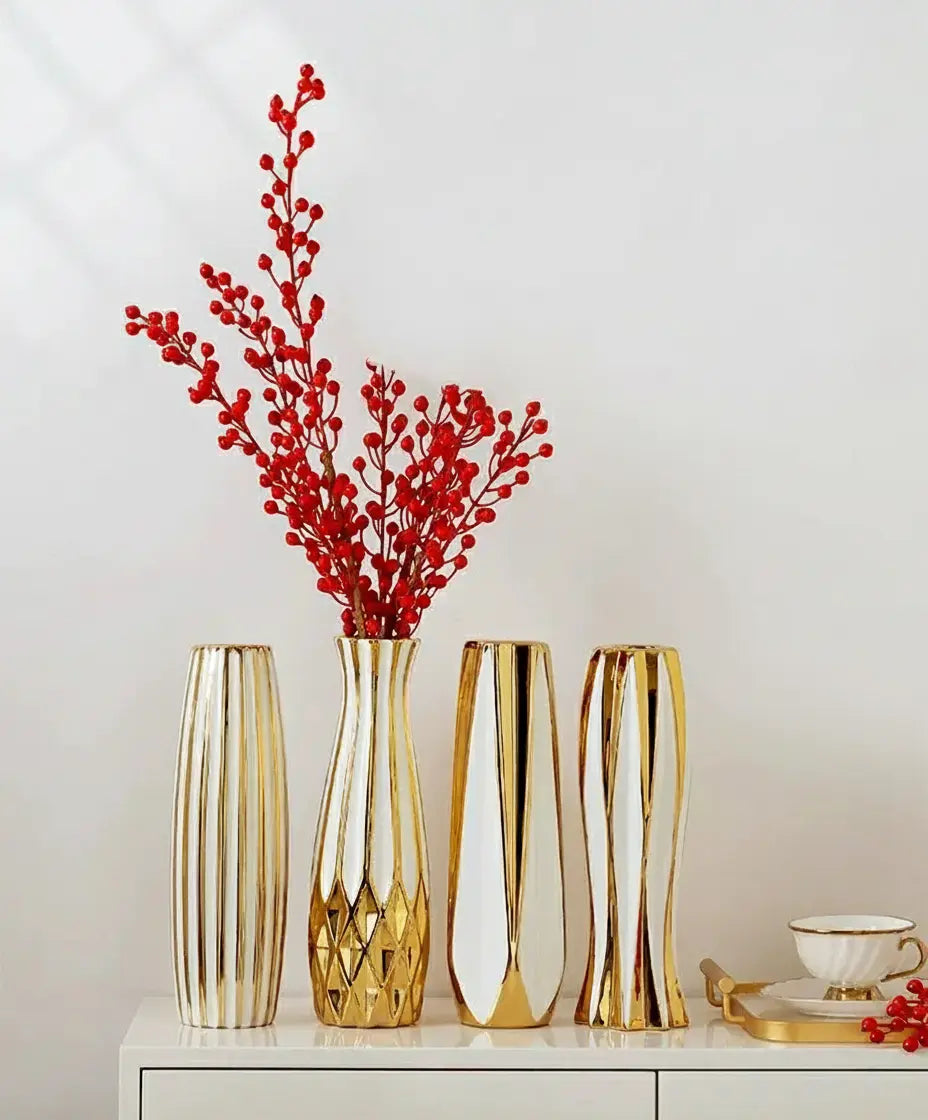 Luxus Keramikvase – Amerikanischer Stil – 30cm Gold Edition