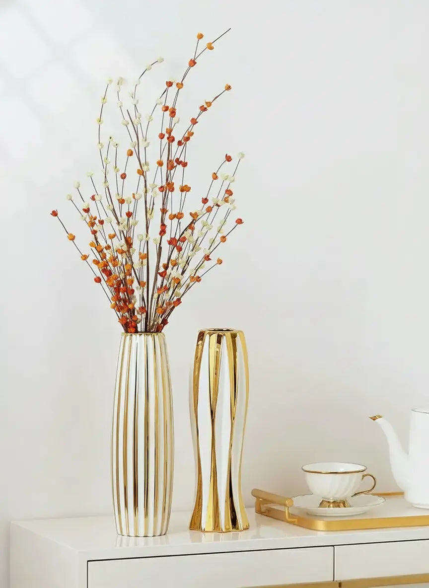Luxus Keramikvase – Amerikanischer Stil – 30cm Gold Edition