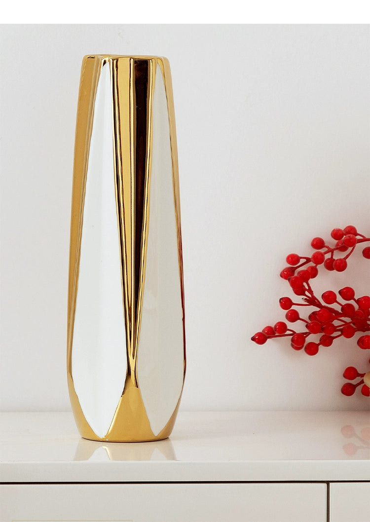 Luxus Keramikvase – Amerikanischer Stil – 30cm Gold Edition