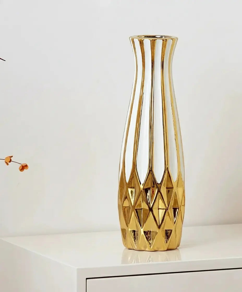 Luxus Keramikvase – Amerikanischer Stil – 30cm Gold Edition