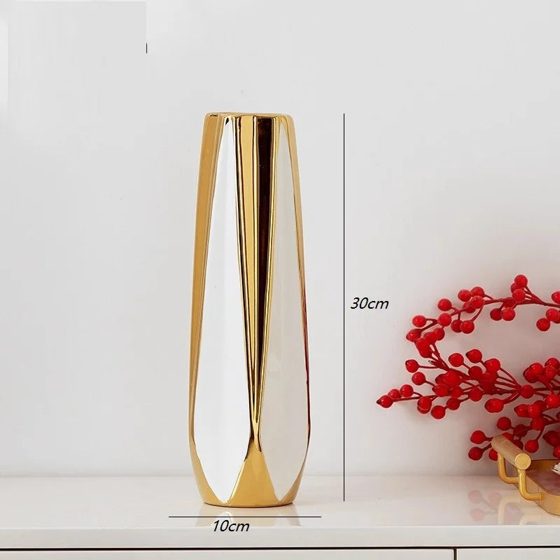 Luxus Keramikvase – Amerikanischer Stil – 30cm Gold Edition