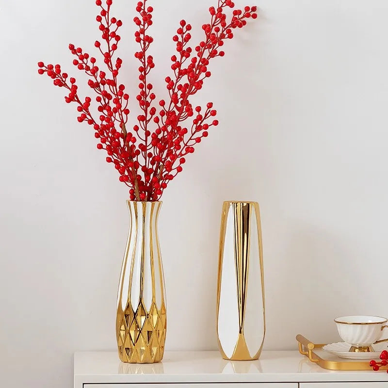 Luxus Keramikvase – Amerikanischer Stil – 30cm Gold Edition