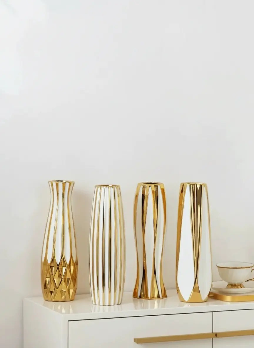 Luxus Keramikvase – Amerikanischer Stil – 30cm Gold Edition