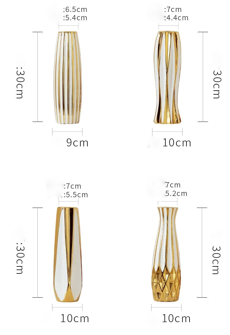 Luxus Keramikvase – Amerikanischer Stil – 30cm Gold Edition
