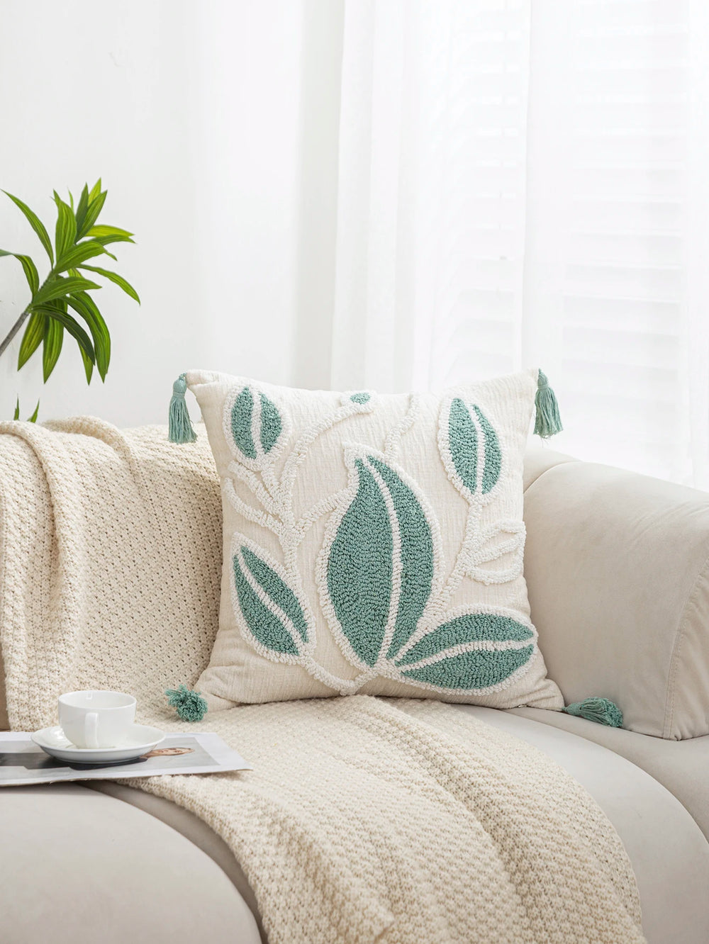 Luxus Kissenbezüge – Blumendesign Polyester – 45x45cm