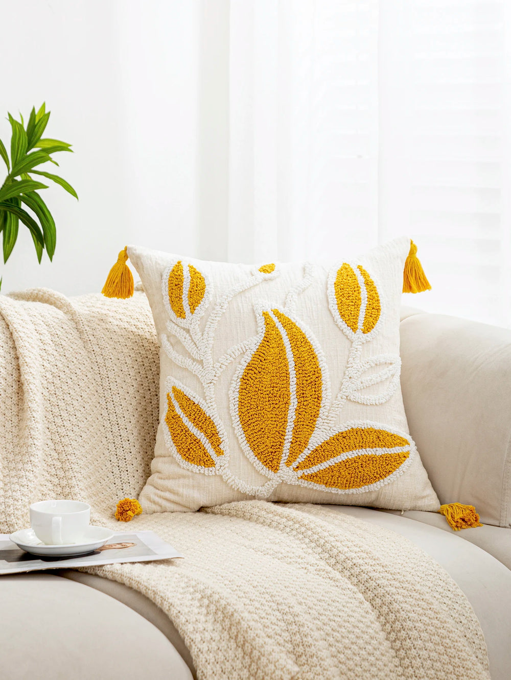 Luxus Kissenbezüge – Blumendesign Polyester – 45x45cm