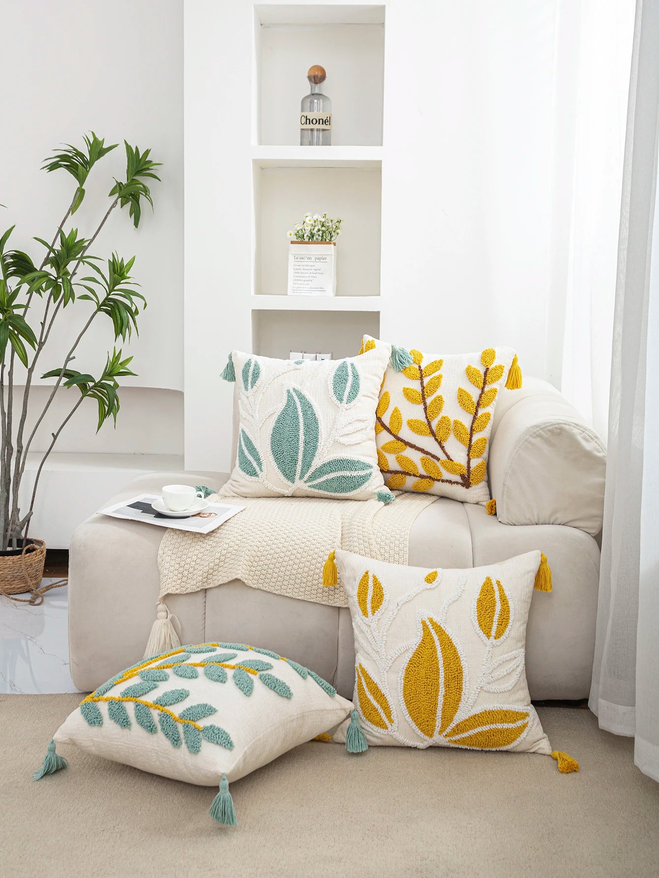 Luxus Kissenbezüge – Blumendesign Polyester – 45x45cm