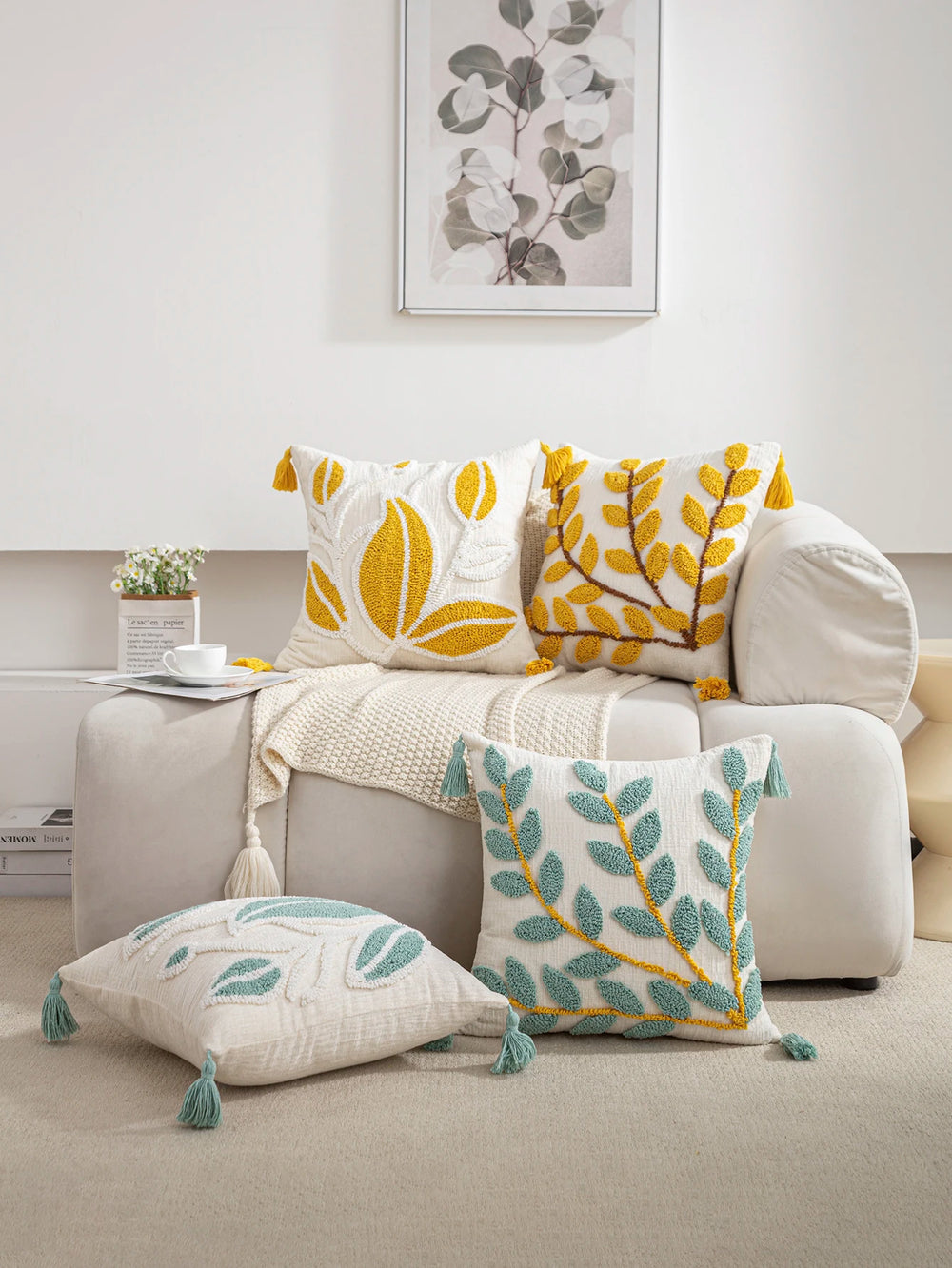 Luxus Kissenbezüge – Blumendesign Polyester – 45x45cm