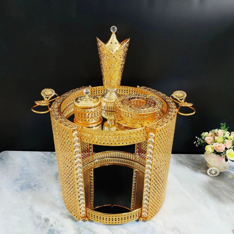 Luxus-Räuchergefäss – Metall/Glas Design – Arabischer Stil