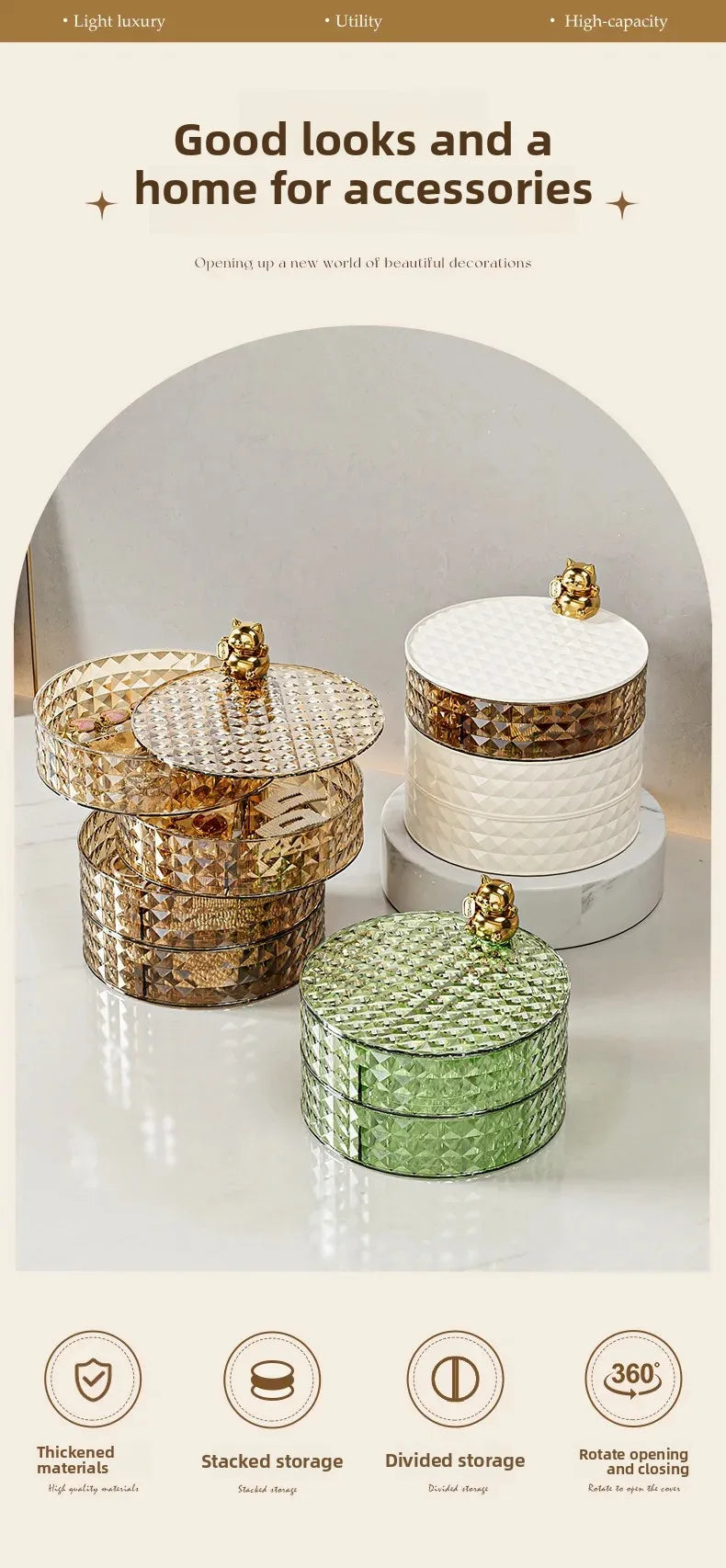 Luxus Schmuckbox – Mehrschichtig Rotierbar – Grosse Kapazität