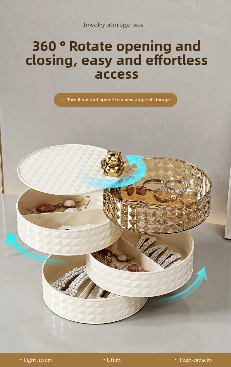 Luxus Schmuckbox – Mehrschichtig Rotierbar – Grosse Kapazität