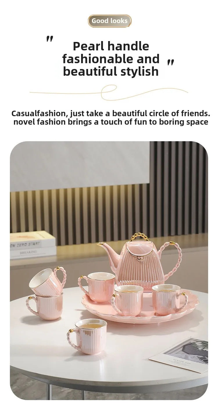 Luxus-Teeset – Rotierende Tasse – Pink oder Grün