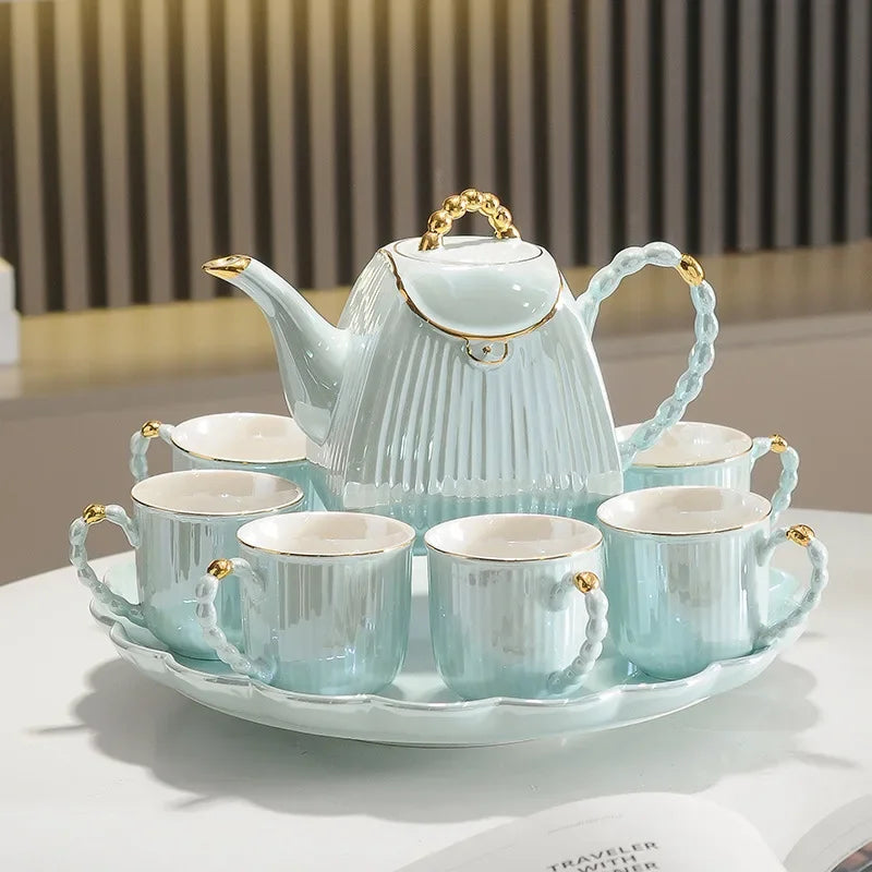 Luxus-Teeset – Rotierende Tasse – Pink oder Grün