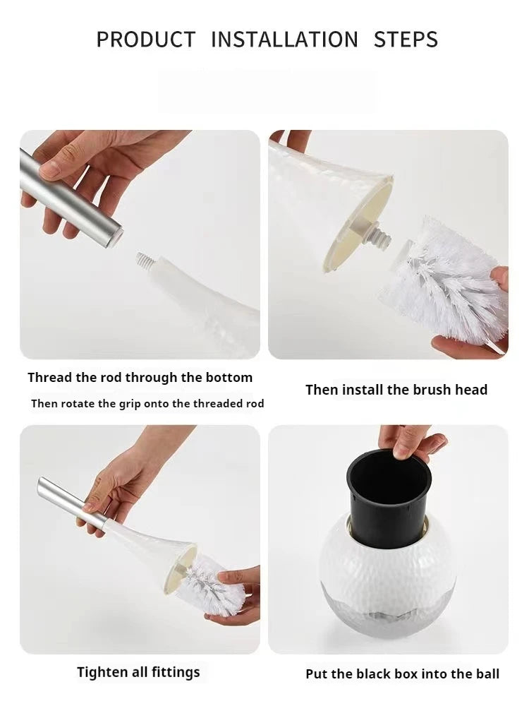 Luxus Toilettenbürsten Set – Gold, Langstiel