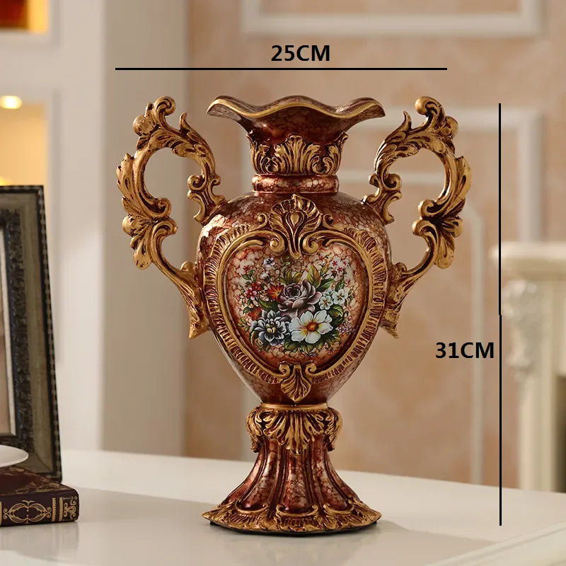 weisse Europäischer Palast-Resin Vase aus Harz, 30CM x 25CM, im europäisch-amerikanischen Stil