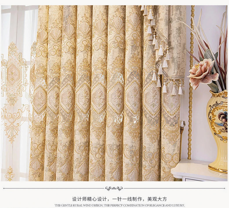 Vorhang aus europäischer Chenille in valance Farbe, Grösse W100cmxH250cm, Stangentasche Verarbeitung