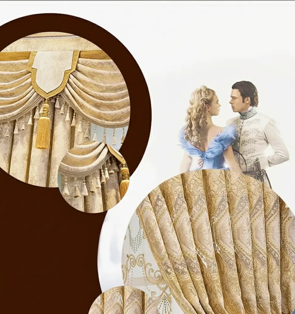 Luxusvorhang europäisches Design, Farbe: Verdunkelung, Grösse: W100cmxH250cm, Verarbeitung: Stangentasche