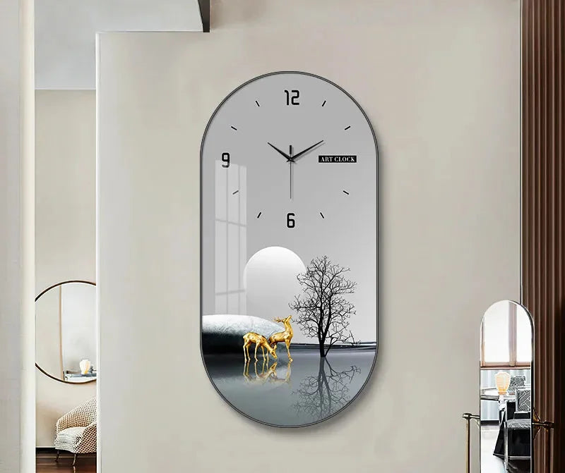 Luxus-Wanduhr aus Kristallporzellan, Farbe BG2556, Grösse 40x80 cm