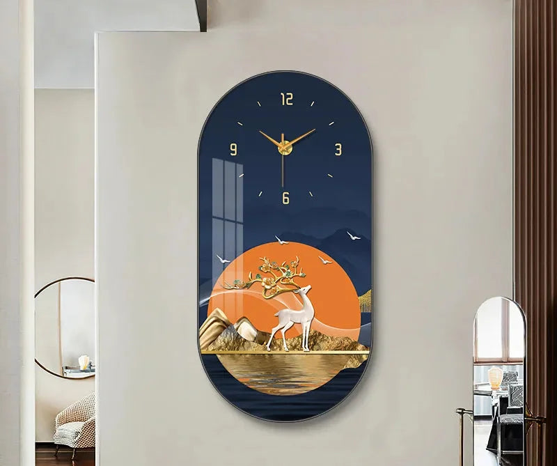 Luxus-Wanduhr aus Kristallporzellan in Farbe BG2556, 40x80 cm