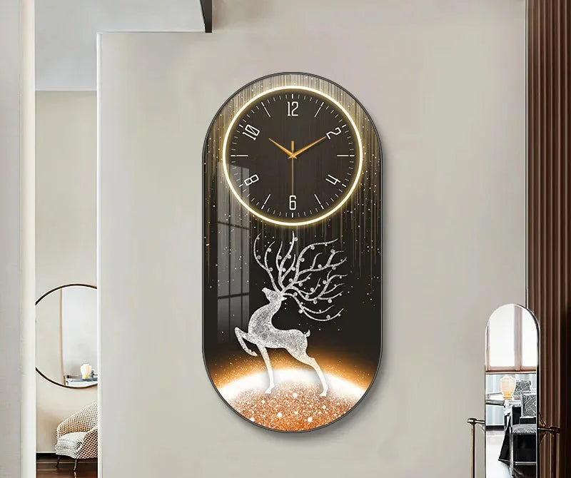 Luxus-Wanduhr aus Kristallporzellan in BG2556, Grösse: 40 x 80 cm
