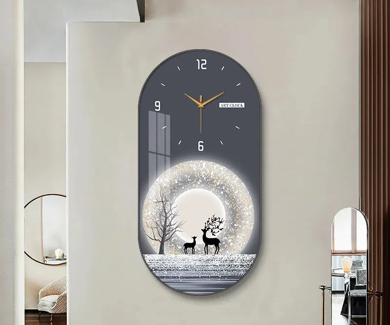 Luxus-Wanduhr aus Kristallporzellan in modernem Design, Farbe: BG2556, Grösse: 40 cm x 80 cm