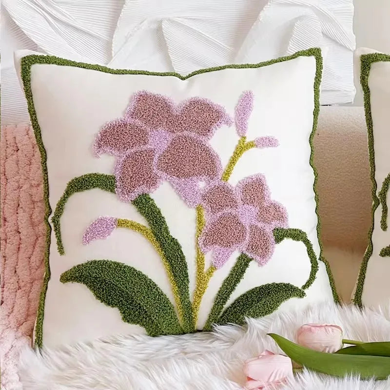 Luxuskissenbezug – Handarbeit Stickerei – 45x45cm