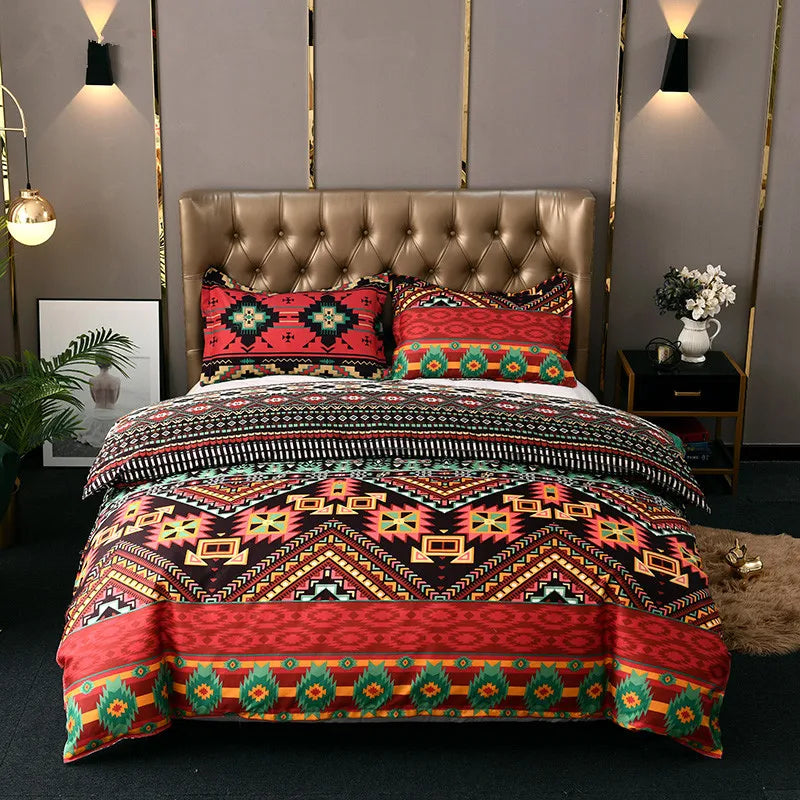 Bohemian Mandala Bettbezug-Set aus Polyester mit reaktivem Druck, Farbe: Stil 1, Grösse: US Twin 173x218 cm.