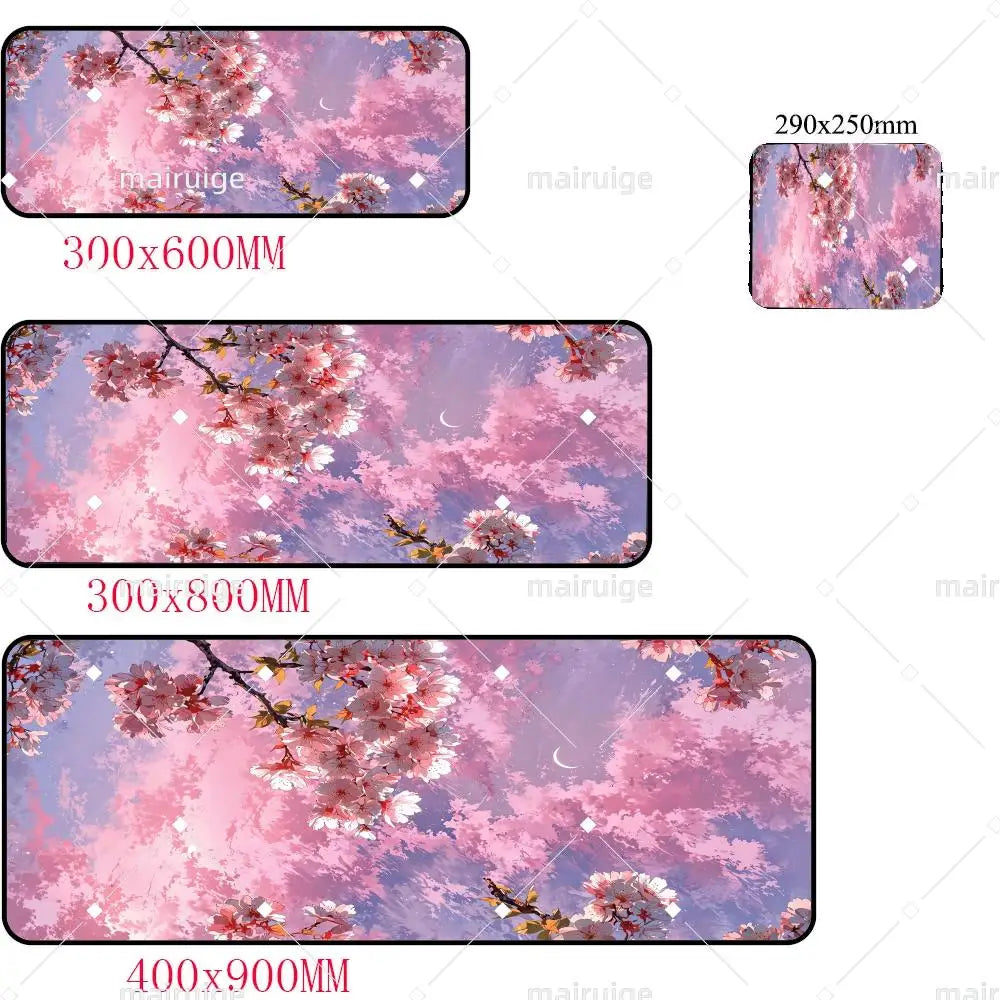 Schwarzes Gaming-Mauspad aus Gummi im japanischen Stil, 1000x500x3mm