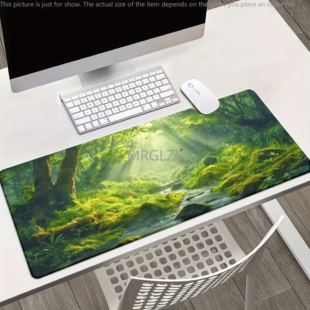 Modernes Forest Scene Mouse Pad aus Gummi, Farbe: Mehrfarbig, Grösse: 300X600X2MM