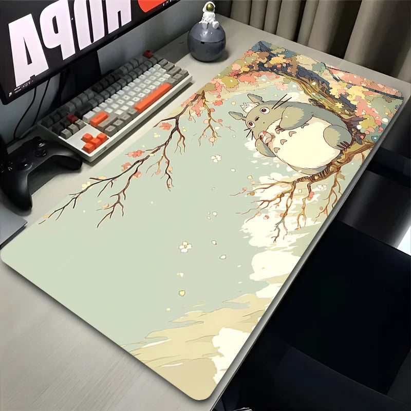 Kawaii Mauspad aus Gummi mit pinkem Sakura-Muster, Grösse 800x400x2mm