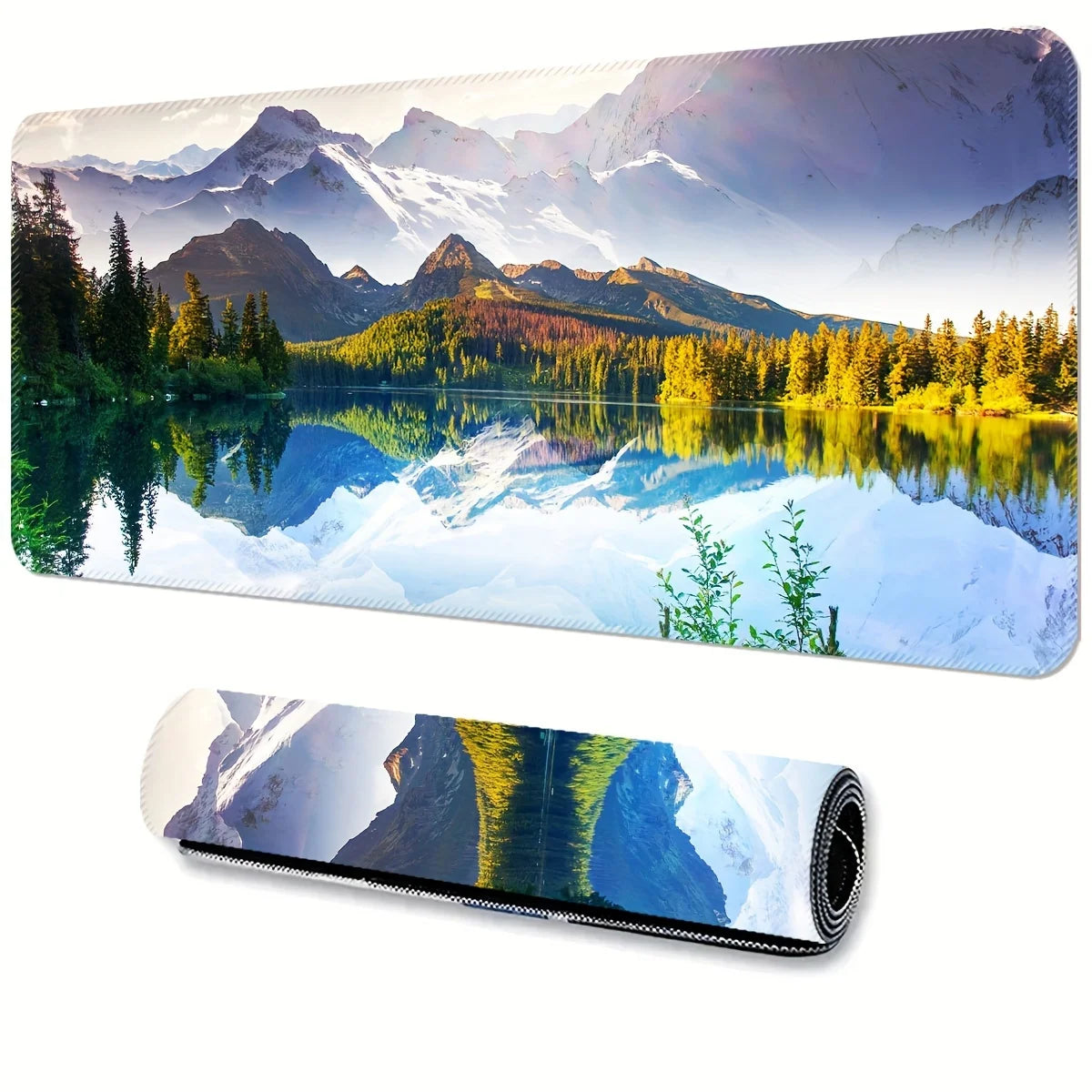 Mauspad aus Gummi mit mehrfarbigem Seepanorama-Design, Grösse 400x700x2mm, modern