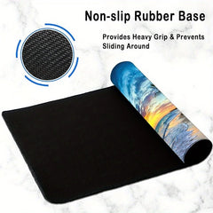 Grosses gummimousepad mit palmen und sonnenuntergang, farbe: 1, grösse: 300x600x2mm