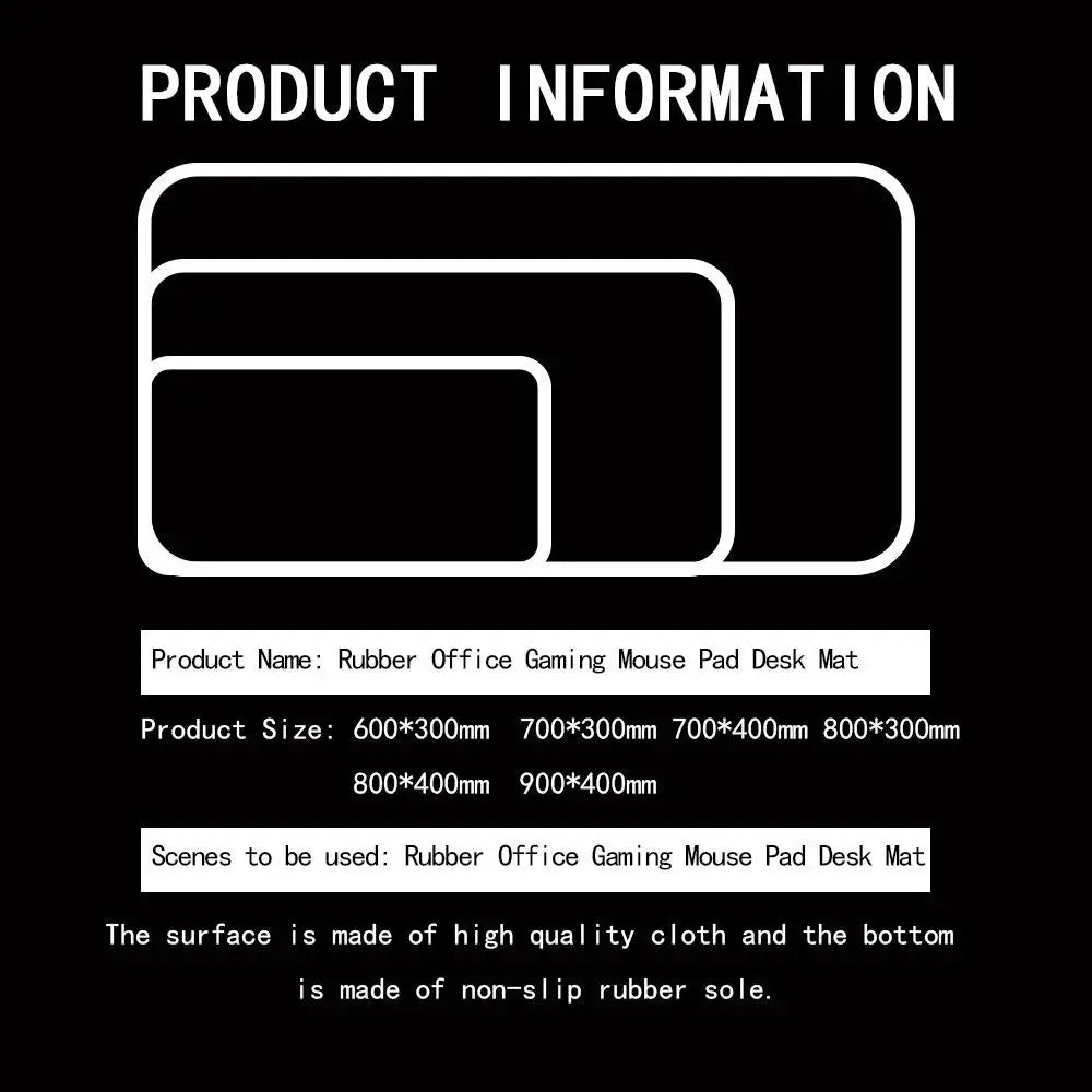 XXL Mauspad im Japan-Stil aus Gummi, Schwarz, 900x400x5mm, rutschfest