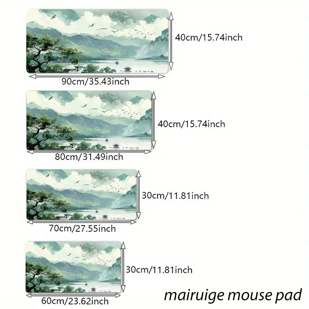 XXL gummierte schreibtischunterlage im japan-stil, schwarz, 900x400x5mm, für büro- und gaming-einsatz