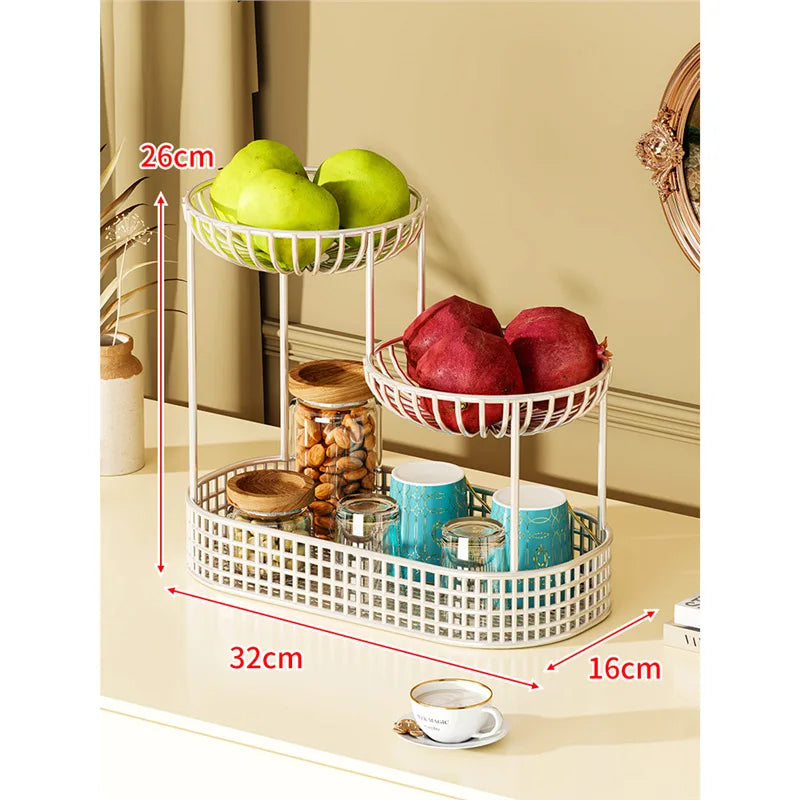 Mehrschichtiger Obstteller – Eisen-Design – Umweltfreundlich