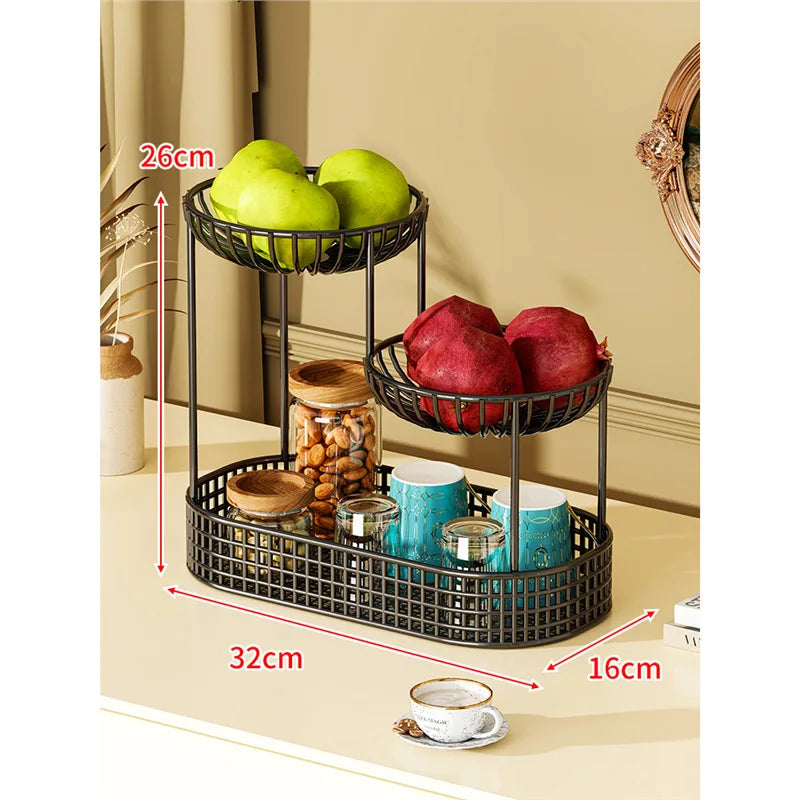 Mehrschichtiger Obstteller – Eisen-Design – Umweltfreundlich