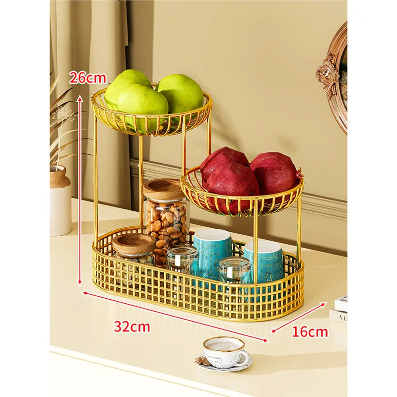 Mehrschichtiger Obstteller – Eisen-Design – Umweltfreundlich